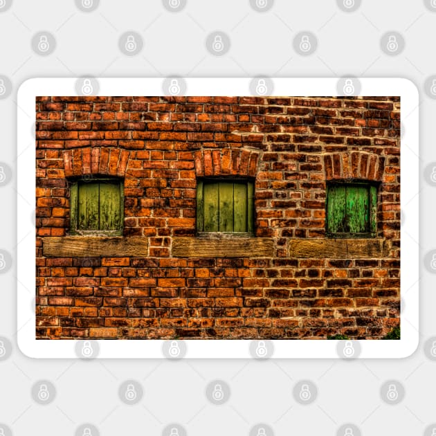 Three Green Windows Sticker by axp7884